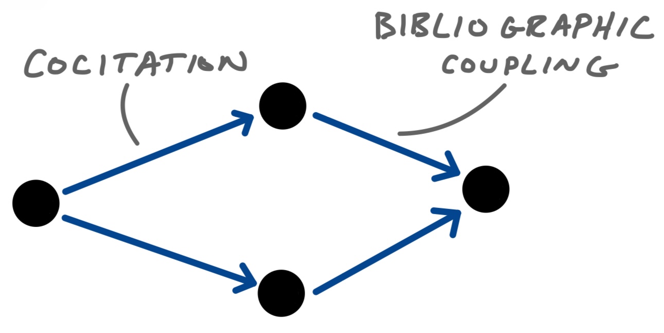 Shows cocitation and bibliographic coupling network comparison